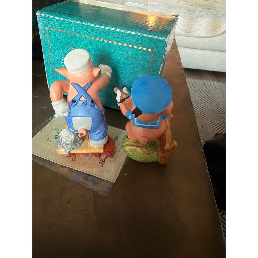 WDCC Three‎ Little Pigs Practical Fifer Fiddler Disney Set COA Lot of 2 READ - Picture 2 of 16